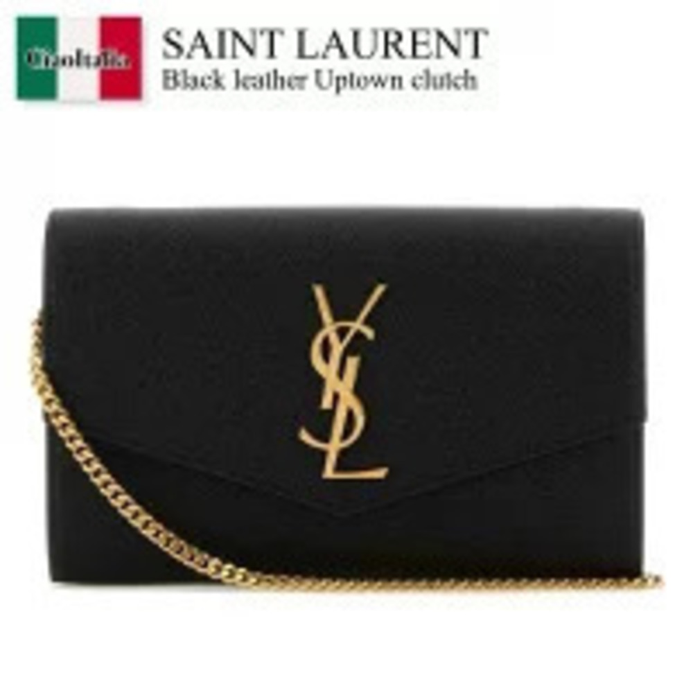 Saint Laurent Bag Handbag Black Leather Uptown Clutch